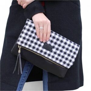 Elegant Black and White Gingham Clutch
